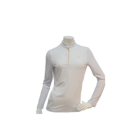 Wedstrijdpolo Flags & Cup Andria dames met lange mouwen Wit