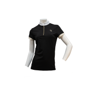 Wedstrijdpolo Flags & Cup meisje Andria korte mouwen Marine Marineblauw