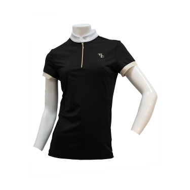 Wedstrijdpolo Flags & Cup meisje Andria korte mouwen Marine Marineblauw