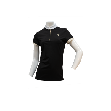 Wedstrijdpolo Flags & Cup meisje Andria korte mouwen Marine Marineblauw