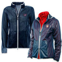 Unisex transparant Tattini-jas Blauw / grijze biesjes