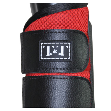Mesh- en neopreen-peesbeschermers T de T Rood