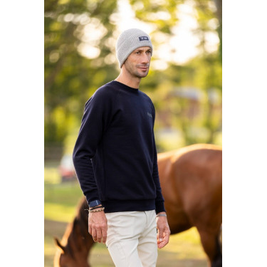 Paardrijmuts van wol van Horse Pilot Grijs wind