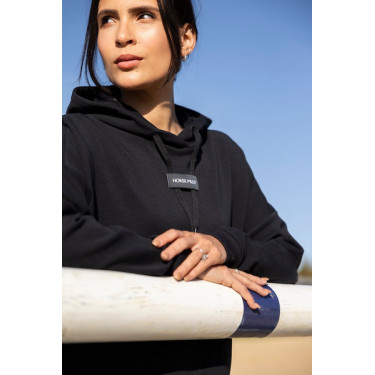 Dames paardrijhoodie Horse Pilot Zwart