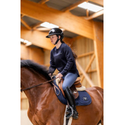 Dames Merino-wollen Horse Pilot paardrijsweater Donkere nacht Zwart