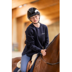 Dames Merino-wollen Horse Pilot paardrijsweater Donkere nacht Zwart