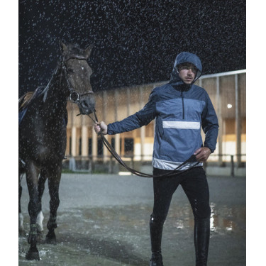 Korte regenjas voor heren Raintech Horse Pilot paardrijden Marine Marineblauw Korte regenjas voor heren Raintech Horse Pilot paardrijden Marine Marineblauw