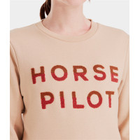Dames paardrijsweater Horse Pilot Team Shirt Zandkleurig Beige Dames paardrijsweater Horse Pilot Team Shirt Zandkleurig Beige