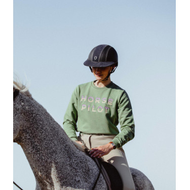 Dames paardrijsweater Horse Pilot Team Shirt Glad groen