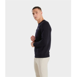 Paardrijsweatshirt Horse Pilot van merinowol voor heren Donkere nacht Zwart