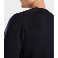 Paardrijsweatshirt Horse Pilot van merinowol voor heren Donkere nacht Zwart