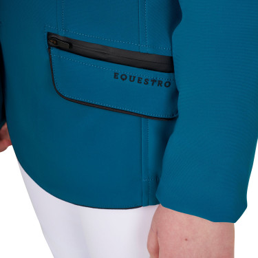 Wedstrijdjasje Equestro meisje van technische stof Blauw koraal