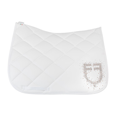 Dressuurpad Equestro logo in strass Wit
