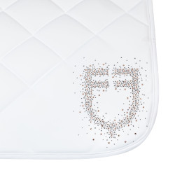 Dressuurpad Equestro logo in strass Wit