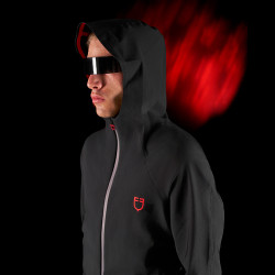 Herenhoodie technische sweater Equestro Ridertechnology Zwart