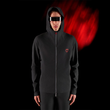 Herenhoodie technische sweater Equestro Ridertechnology Zwart