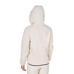 Damesfleece-sweatshirt met zak Equestro Antiek wit Beige