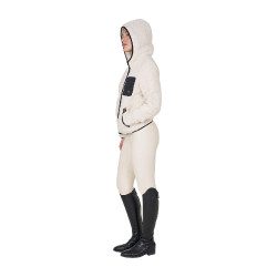 Damesfleece-sweatshirt met zak Equestro Antiek wit Beige