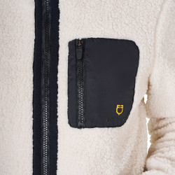 Damesfleece-sweatshirt met zak Equestro Antiek wit Beige