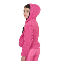 Kinderfleece-sweatshirt met ritssluiting Equestro Roze kasteel Kinderfleece-sweatshirt met ritssluiting Equestro Roze kasteel