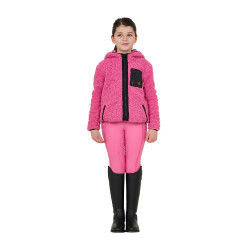Kinderfleece-sweatshirt met ritssluiting Equestro Roze kasteel