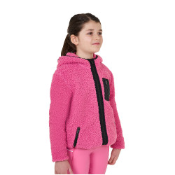 Kinderfleece-sweatshirt met ritssluiting Equestro Roze kasteel