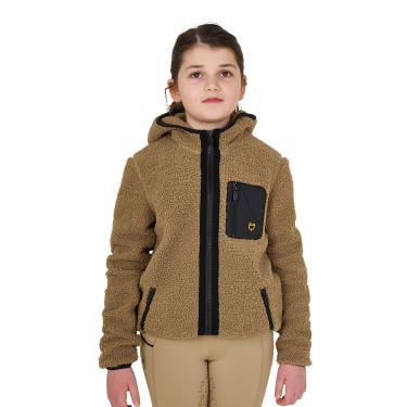Kinderfleece-sweatshirt met ritssluiting Equestro Wierook Beige