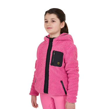 Kinderfleece-sweatshirt met ritssluiting Equestro Roze kasteel