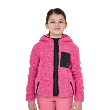 Kinderfleece-sweatshirt met ritssluiting Equestro Roze kasteel