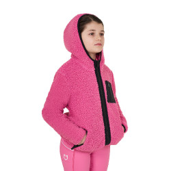 Kinderfleece-sweatshirt met ritssluiting Equestro Roze kasteel