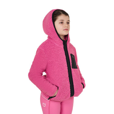Kinderfleece-sweatshirt met ritssluiting Equestro Roze kasteel