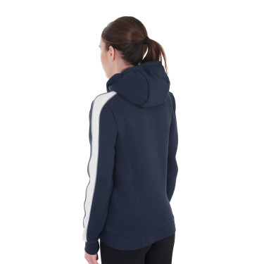 Dameshoodie met rits van Equestro Marineblazer Marineblauw
