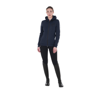 Dameshoodie met rits van Equestro Marineblazer Marineblauw