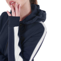 Dameshoodie met rits van Equestro Marineblazer Marineblauw