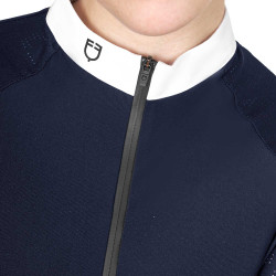 Polo wedstrijd slim fit dames met mesh inzetstukken Equestro Marineblazer Marineblauw