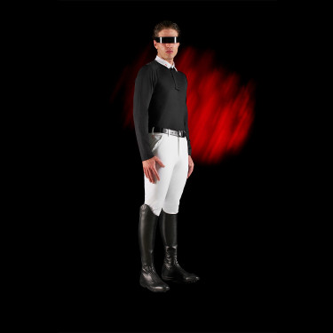 Concours polo voor heren Equestro Ridertechnology met lange mouwen en knopen Zwart Concours polo voor heren Equestro Ridertechnology met lange mouwen en knopen Zwart