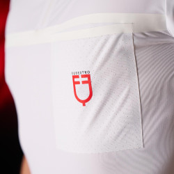 Wedstrijdpolo heren Equestro Ridertechnology met korte mouwen en ritssluiting Wit Wedstrijdpolo heren Equestro Ridertechnology met korte mouwen en ritssluiting Wit