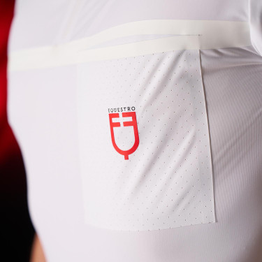 Wedstrijdpolo heren Equestro Ridertechnology met korte mouwen en ritssluiting Wit Wedstrijdpolo heren Equestro Ridertechnology met korte mouwen en ritssluiting Wit