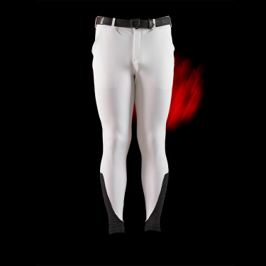 Slim fit herenrijbroek Equestro Ridertechnology full grip Wit