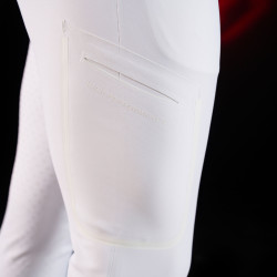 Slim fit herenrijbroek Equestro Ridertechnology full grip Wit