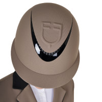 Dameshelm met brede klep en verhoogd Equestro-logo Walnoot Bruin