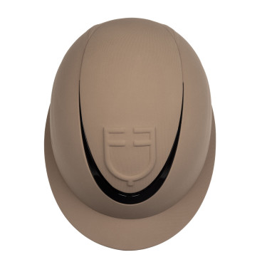 Dameshelm met brede klep en verhoogd Equestro-logo Walnoot Bruin