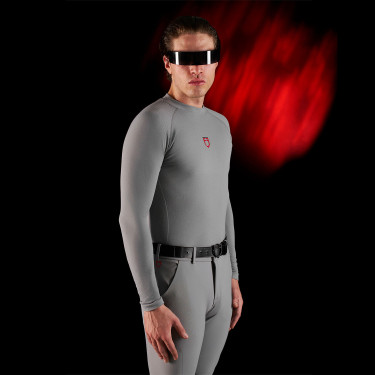 Base Layer heren met lange mouwen Equestro Ridertechnology Spotlijster Grijs