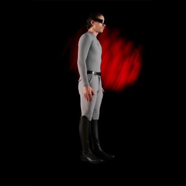 Base Layer heren met lange mouwen Equestro Ridertechnology Spotlijster Grijs