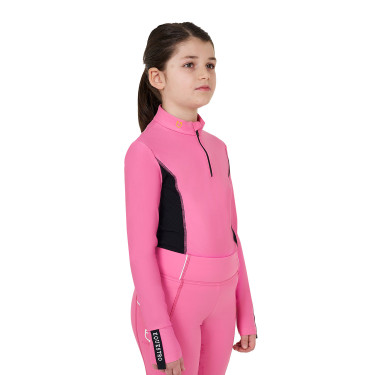 Basislaag Equestro trainingsshirt met lange mouwen voor meisjes Roze kasteel