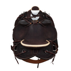 Westernzadel Wade met houten boom en Denver-singel Bruin