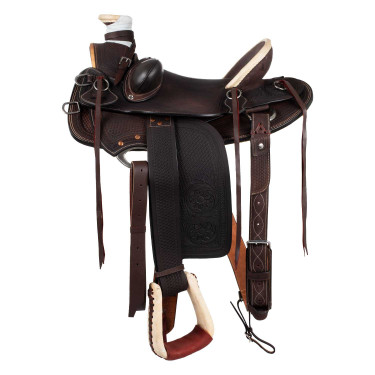 Westernzadel Wade met houten boom en Denver-singel Bruin