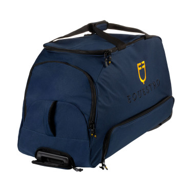 Trolleytas met geborduurd logo Equestro Marineblazer Marineblauw