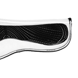 MF DS SW-3DS schokdemper in suède met platte gelgrip Acavallo Wit