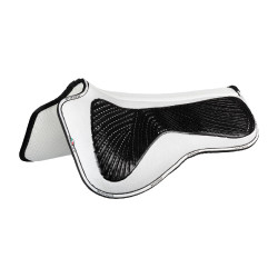 MF DS SW-3DS schokdemper in suède met platte gelgrip Acavallo Wit
